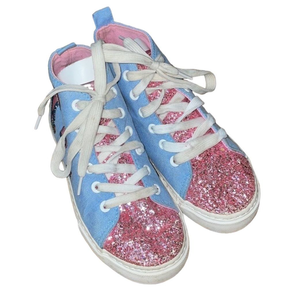 •JOJO SIWA• high top pink glittery sneakers size 2